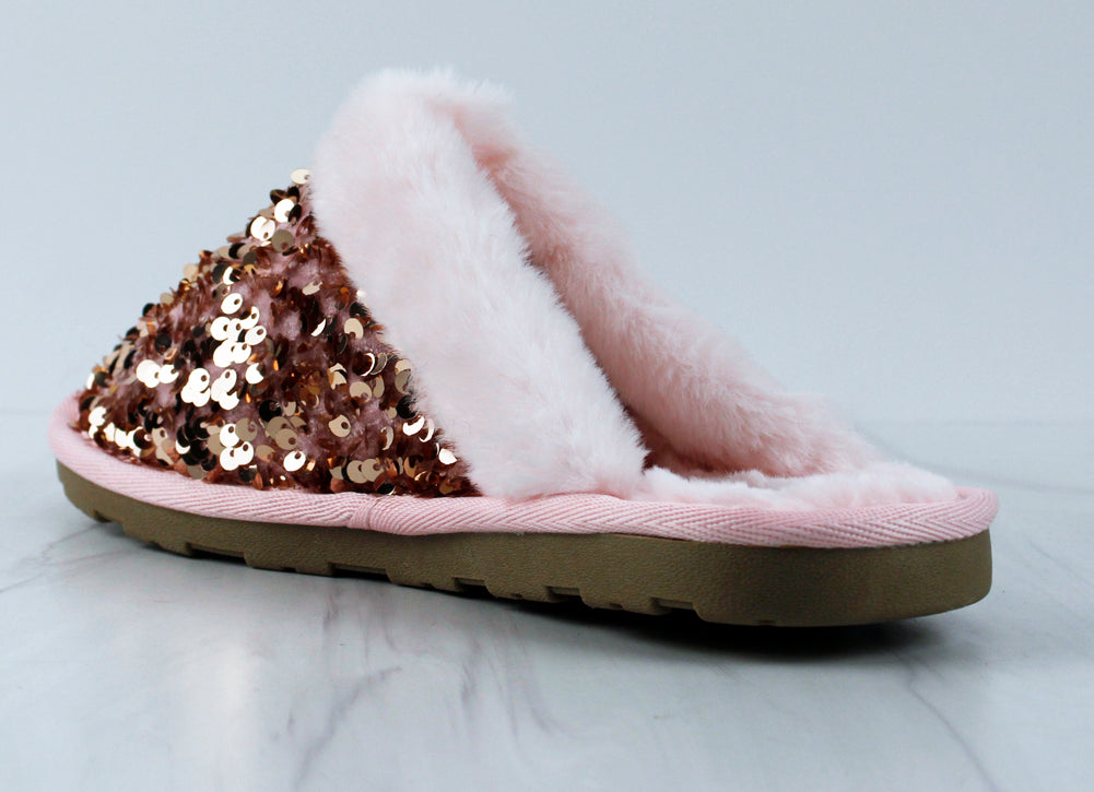 Glamorous Bedroom Slippers For Women, Sequins Warm Cross Strap Home Slippers  | SHEIN EUR